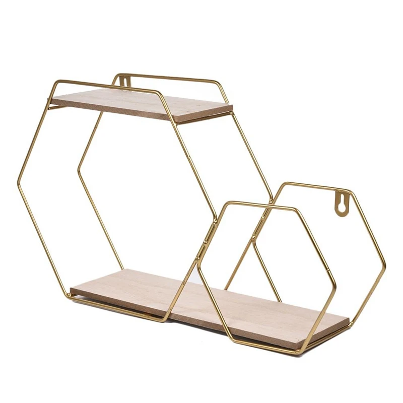 

Iron Hexagon Rack Magazine Rack Living Room Wall Mounted Storage Rack Room Decoration Organizer Storage Holders