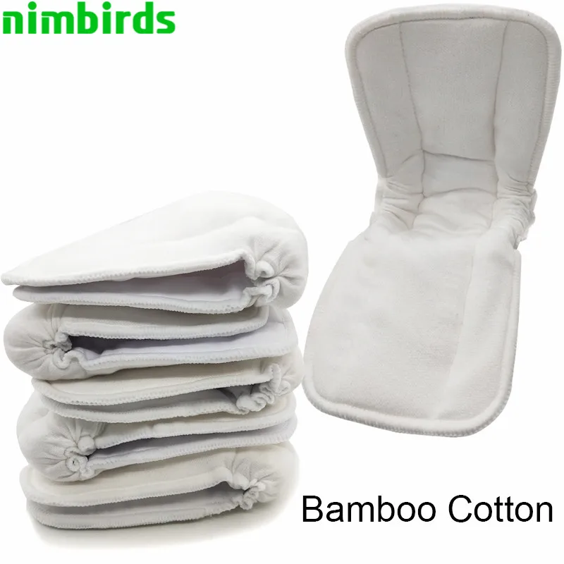 5 PCS Reusable Bamboo Cotton Insert Baby Charcoal Cloth Diaper Mat Nappy Inserts Changing Liners Diaper Cover Insert Wholesale