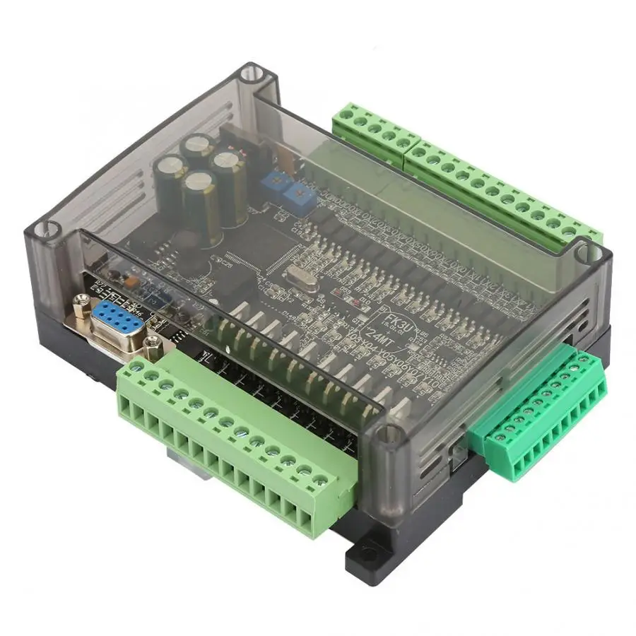 Placa de Controle Placa de Saída Industrial Controlador 6 Entrada Analógica 32bit Mcu 14 10 Transistor 24 v 24mt Plc 4 Controlador do motor