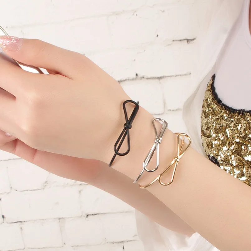 Милые ювелирные изделия простой трехцветный бант открытие браслет дамы подарки