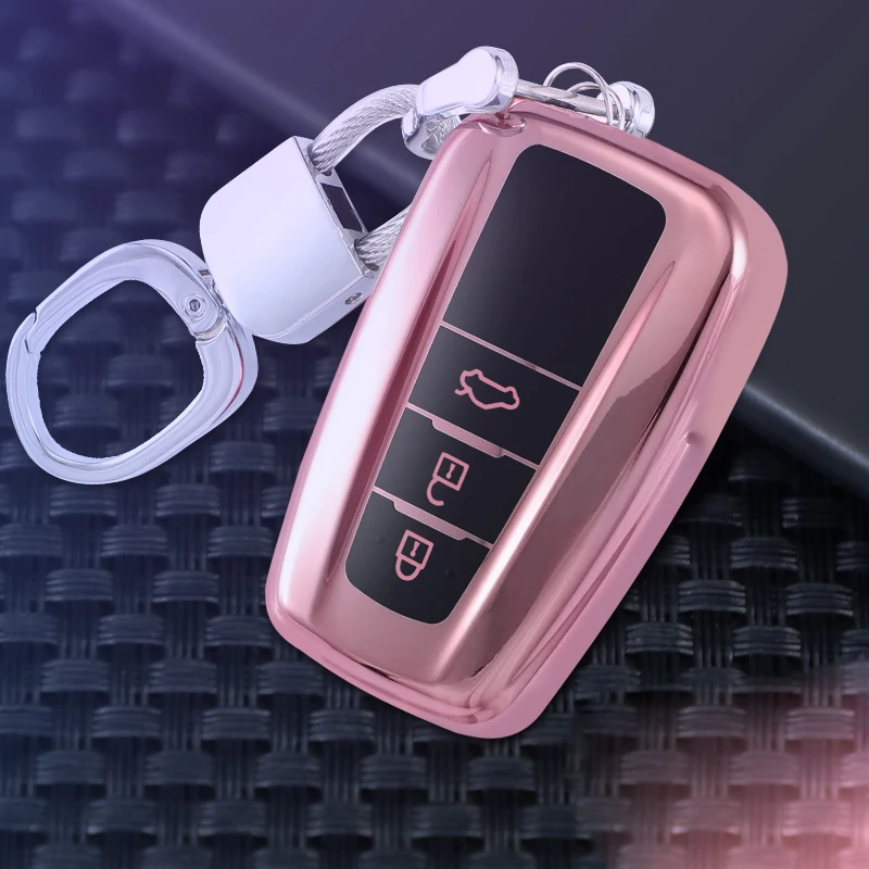 Чехол для ключей из ТПУ для автомобиля для Toyota Lewin Corolla Camry Avalon IZOA Aygo, откидной чехол для ключей для Toyota RAV4, чехол для ключей с сигнализацией