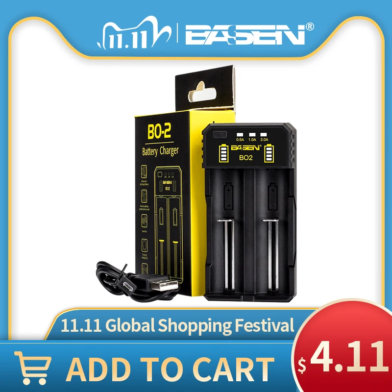 

BASEN Lithium Battery Charger for 18650 26650 21700 10440 14500 16340 AA AAA Nickel NiMH Smart Charger For Rechargeable Battery
