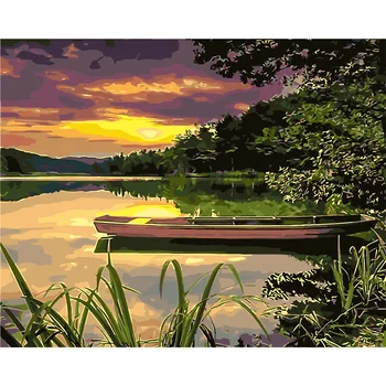 

YANXIN DIY Frame Landscape DIY Painting By Numbers Kit Modern Wall Art Picture Oil Paint By Numbers Home Decor On Canvas 8266