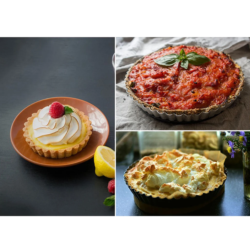 Non Stick Tart Tin Quiche Tartlet Tart Pastries Custard Pans Round Tart Pan