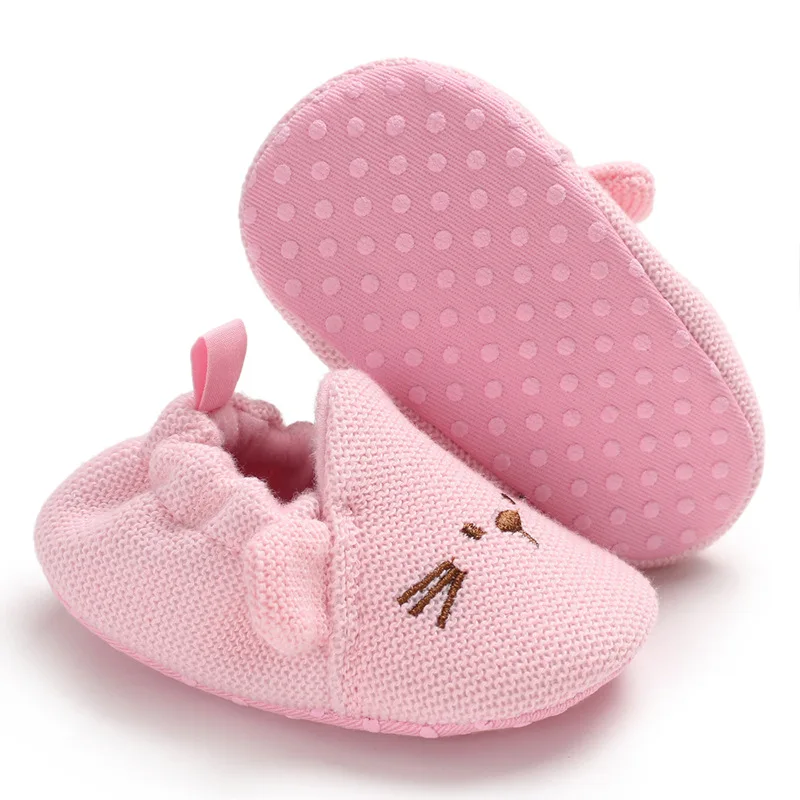 Обувь для новорожденных девочек милые хлопковые носки с мышками для малышей от 0 до 12 месяцев, теплые детские носки обувь для малышей