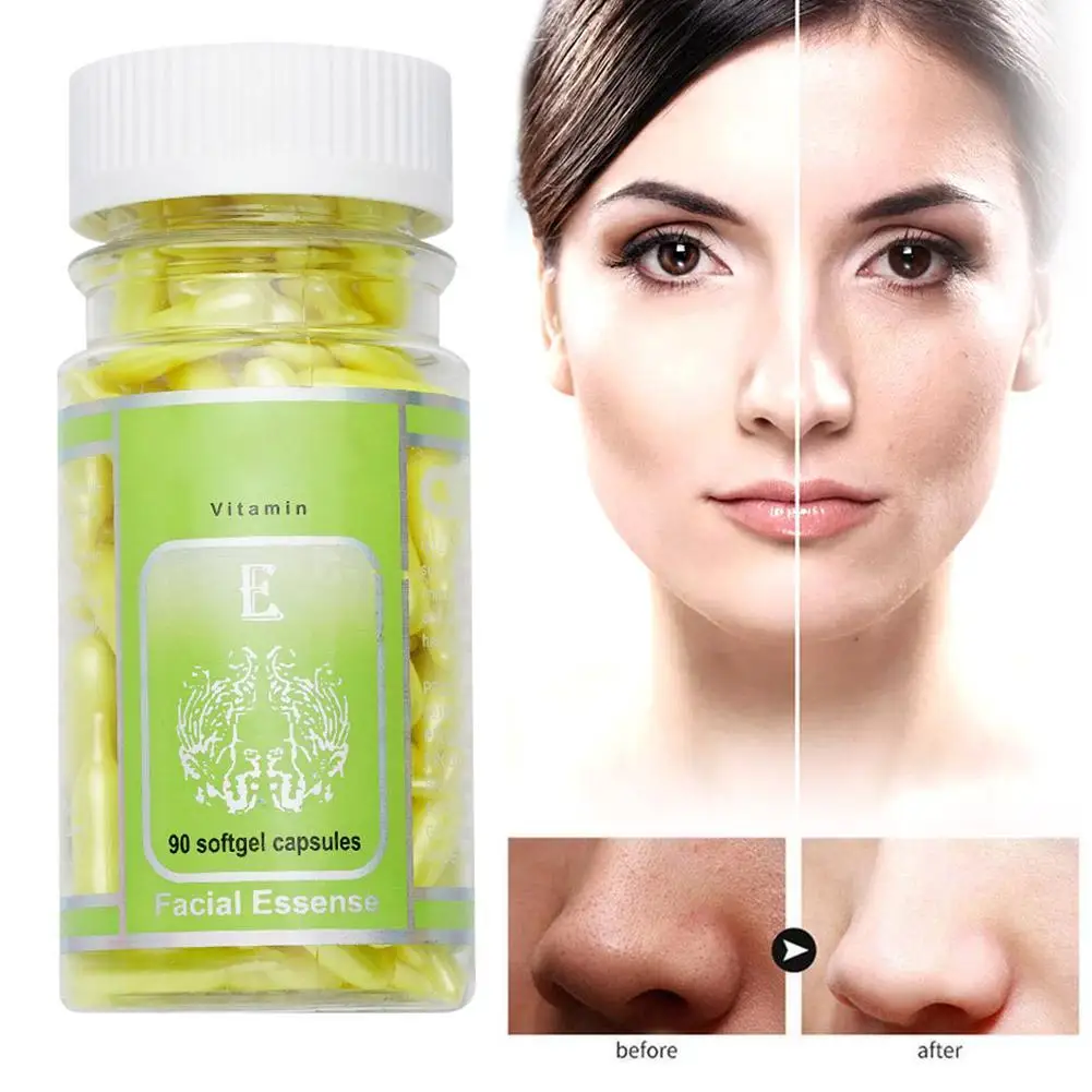 

90pcs/bottle Vitamin E Essence Capsules Anti-aging Serum Spot Acne Removing Whitening Cream Essence VE Facial Freckle Capsule