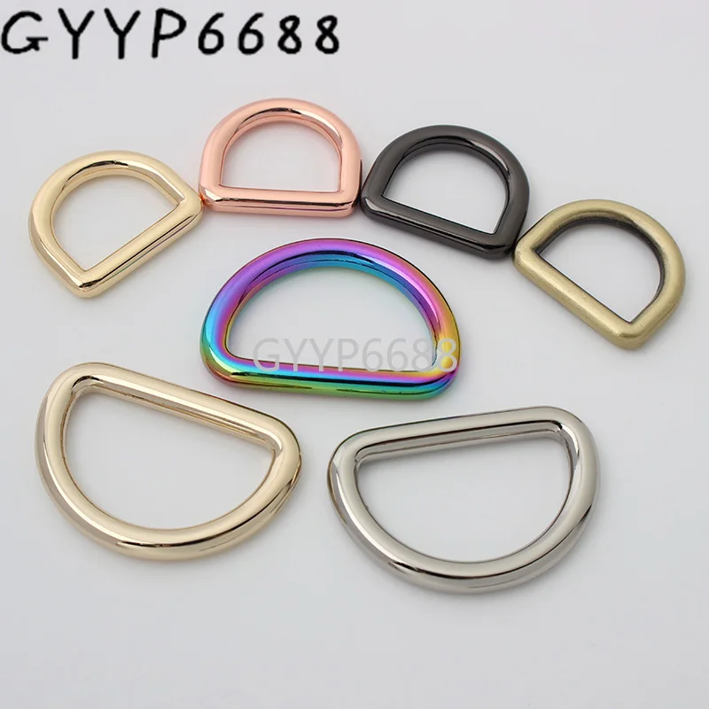 30-100pcs 6 colors 4.0*27*19mm 5.0*41*32mm closed polished die-casting d-ring for chain bag handbag hardware accessories