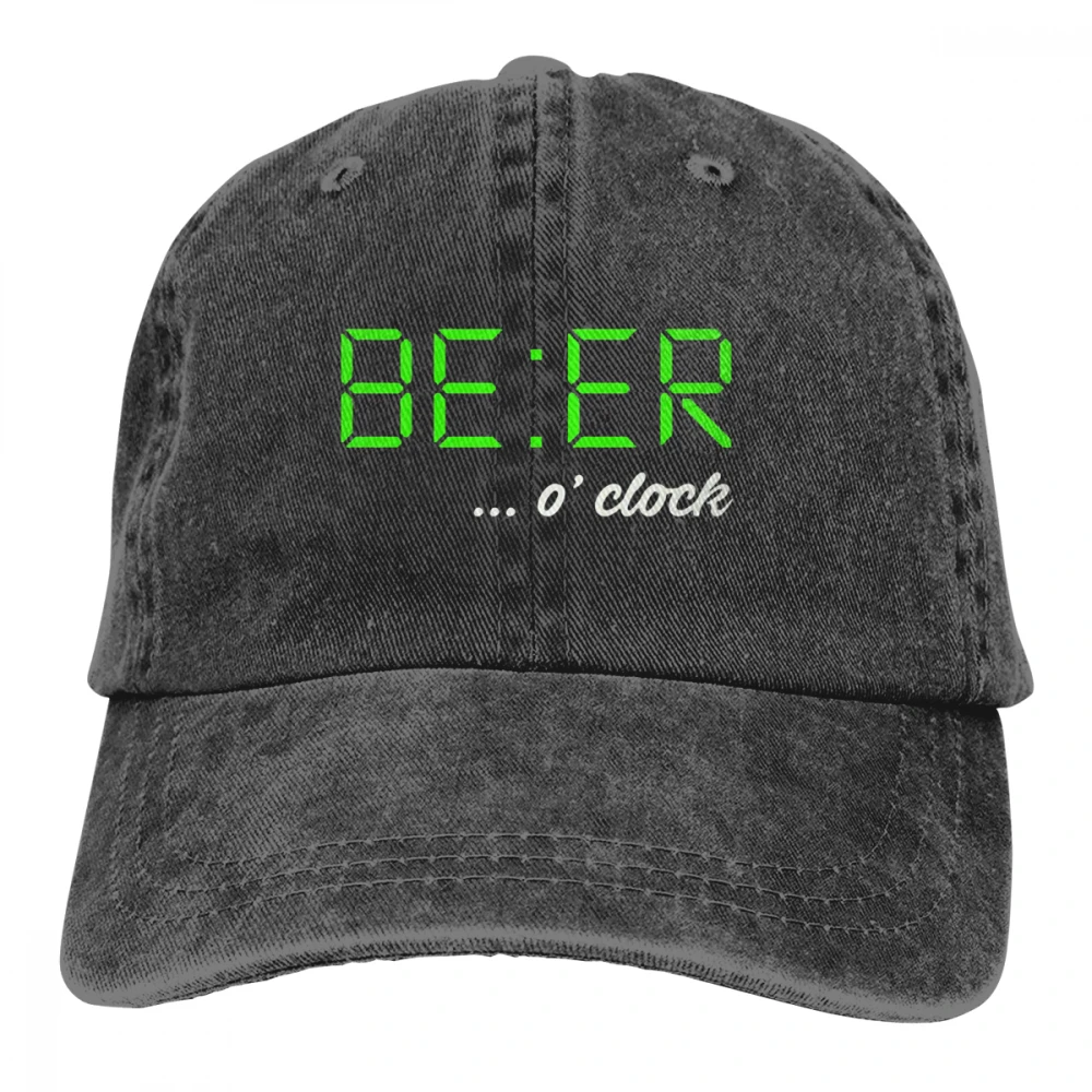 Это пиво время Casquette черный унисекс Мужские Женские джинсовые бейсболка с ремешком кепки Регулируемый Гольф папа шляпа
