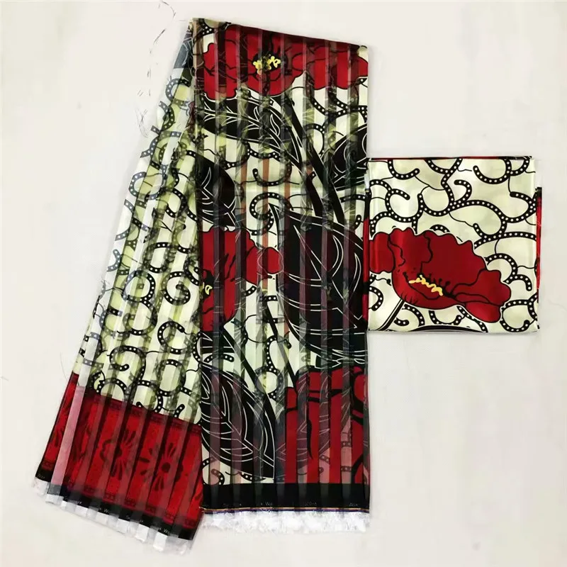 Горячая Акция 2+ 4 ярдов атласный шелк с органзой ткань мягкая африканская ткань платье Анкара ткань Африканский Воск принты ткань Нигер - Цвет: as pic