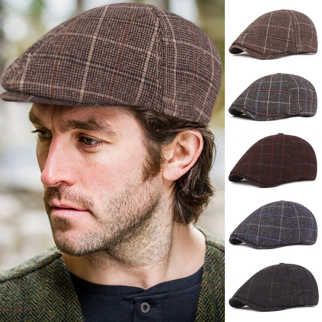 Мужская и Женская Шапка пика Блиндер Baker, Шапка для мальчика, Мужская зимняя Шапка пика Newsboy, плоская кепка с узором в елочку, Шапка женска Sombrero Mujer