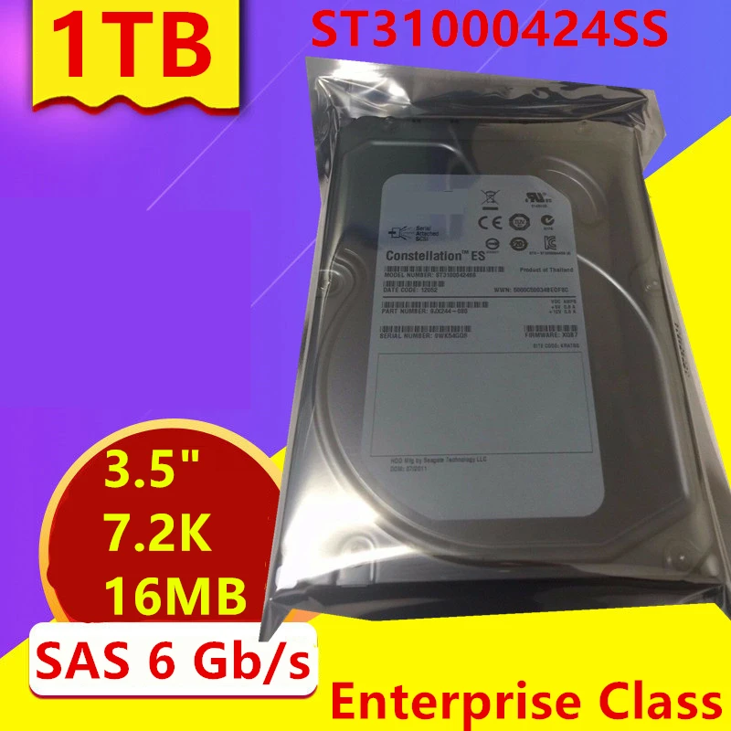 

New Original HDD For Seagate Brand 1TB 3.5" SAS 6 Gb/s 32MB 7200RPM For Internal HDD For Enterprise Class HDD For ST31000424SS