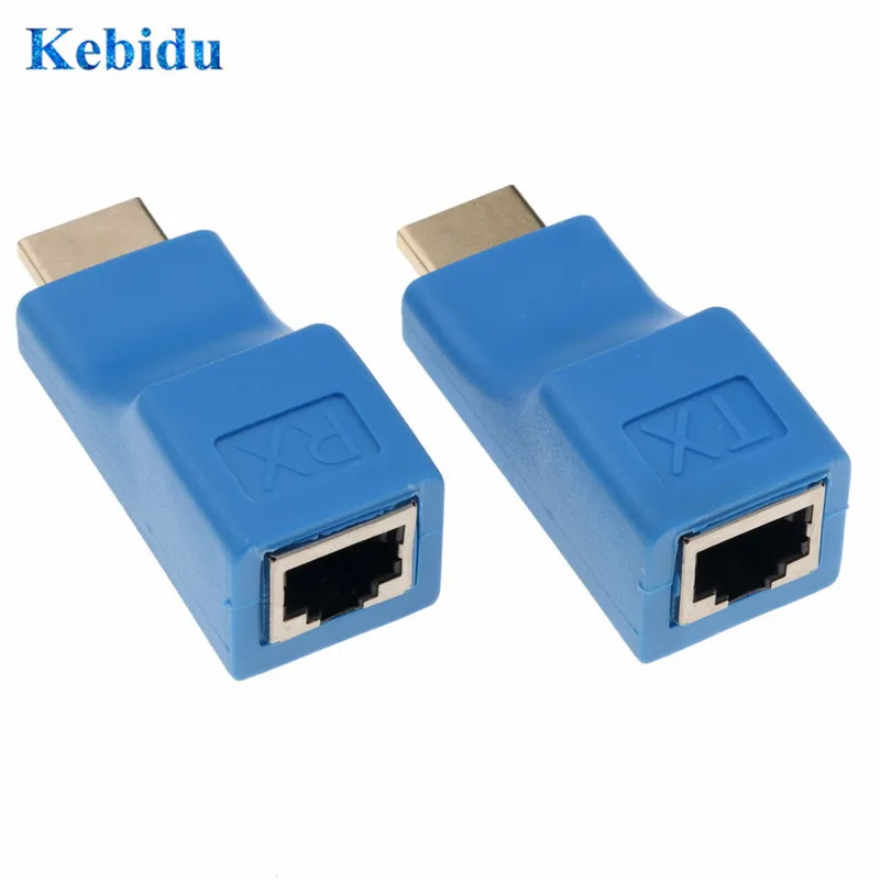KEBIDU 1 пара 30 м удлинитель передатчика TX/RX HD 1080P V1.4 по Cat5e CAT6 RJ45 Ethernet кабель для ПК ТВ