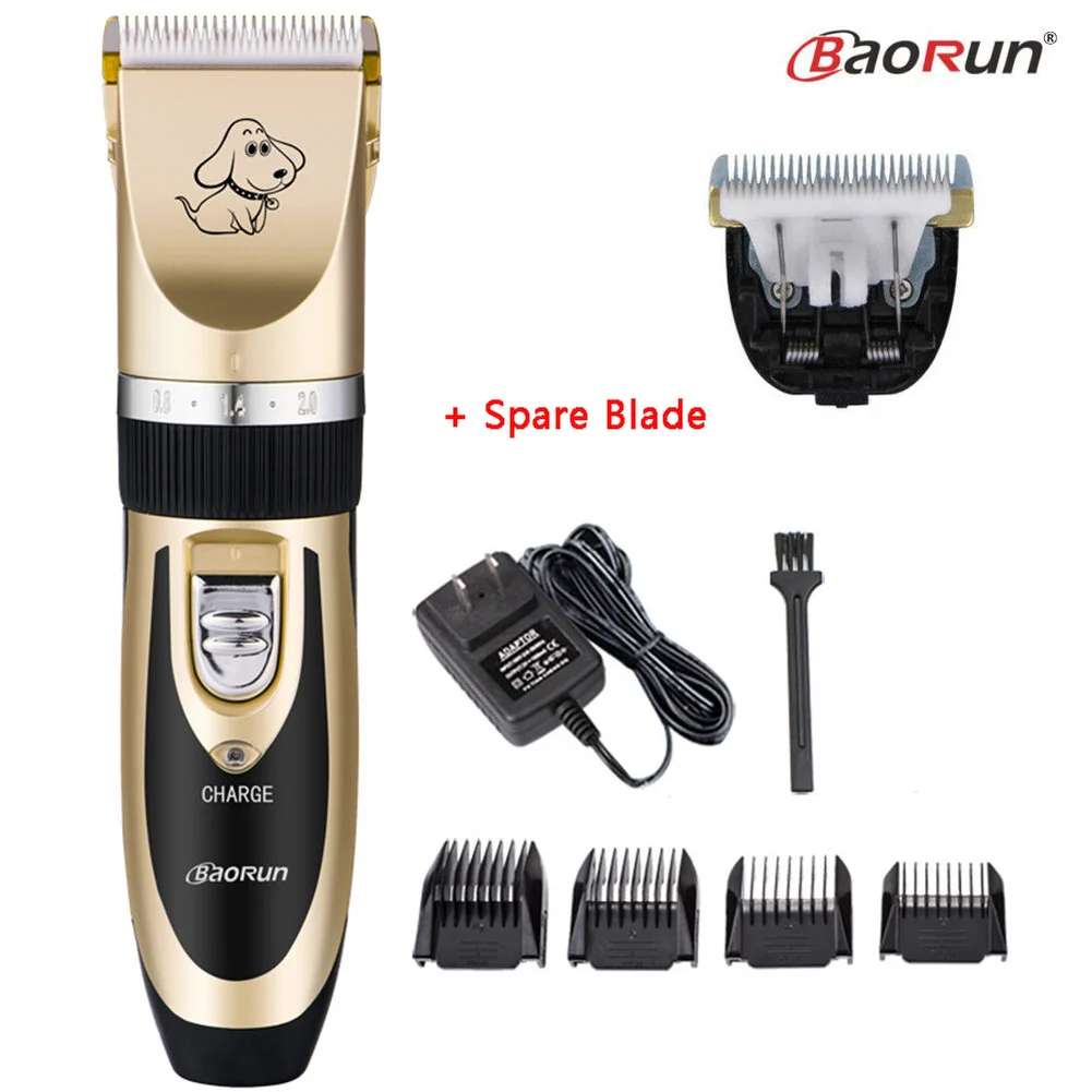 

Baorun Professional Pet Dog Hair Trimmer Cat Grooming Clipper Rechargeable Electric Low-noise Haircut Machine Shaver 110-240V AC