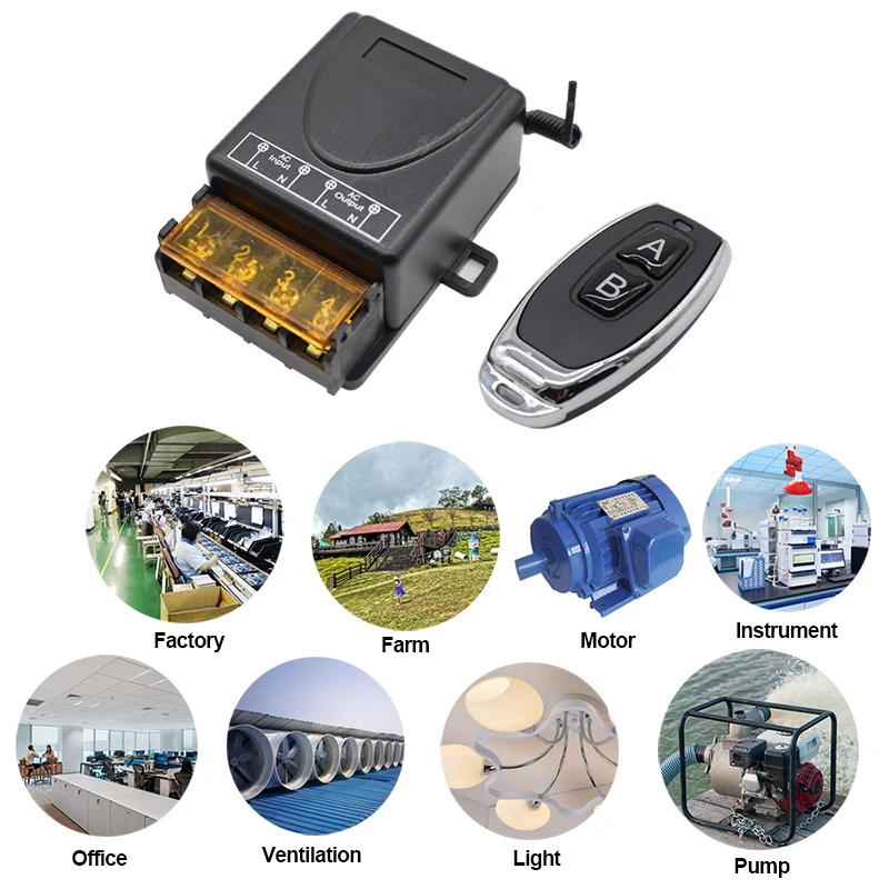 Wireless Remote Controller Switch AC 220V 110V MAX 40A Universal Relay Receiver Module Wide Voltage 433Mhz EV1527