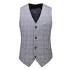 Men's Wool Check Suit Vest Men's Retro Tweed Groom Vest Groomsman Wedding Vest 3