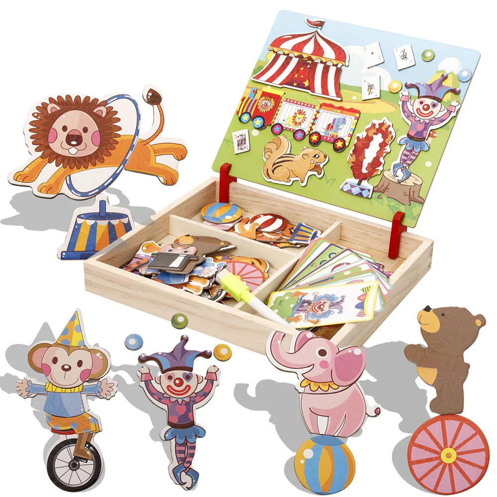

MWZ Children Magnetic Joypin Figure Building Blocks Educational Toy-in-Drawing Board