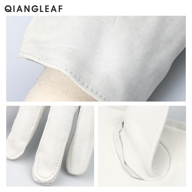 QIANGLEAF брендовые новые мужские защитные рабочие кожаные перчатки, белые перчатки из воловьей кожи для садоводства,, 130BN