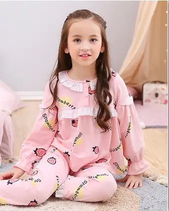 StyleI H5669 девушки с длинными рукавами пижамы на весну и осень хлопок кондиционер Домашняя одежда костюм подростка тонкий милый мультфильм пижамы - Цвет: StyleI