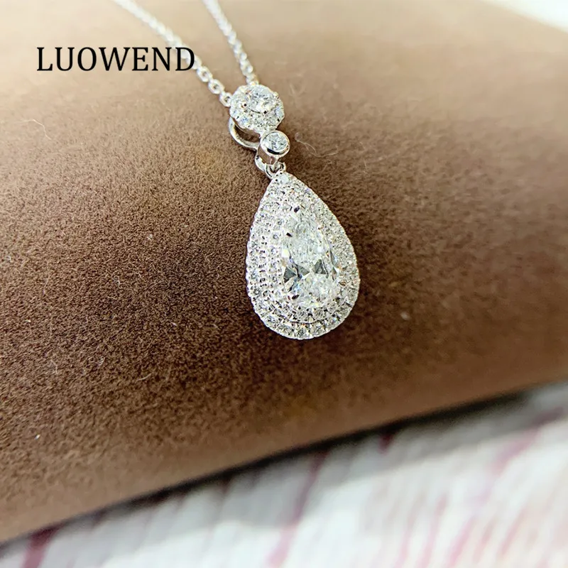 18K Solid White Gold Pendant Real 