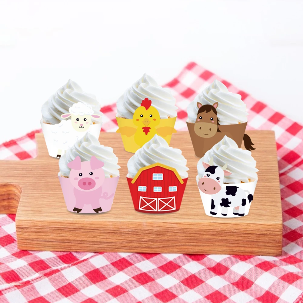 Farm Animals Kids Birthday Parties Decorations Party Balloon Cartoon Disposable Tableware Sets Baby Shower Party Supplies
