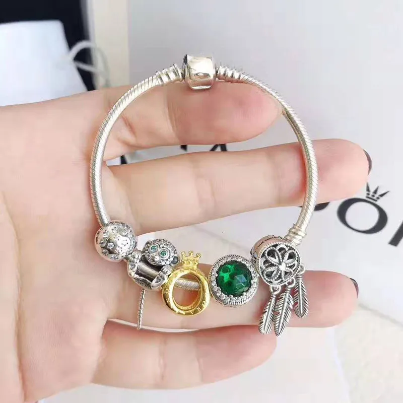 

high quality 1:1 100% 925 silver sterling monkey Crown freight bracelet free