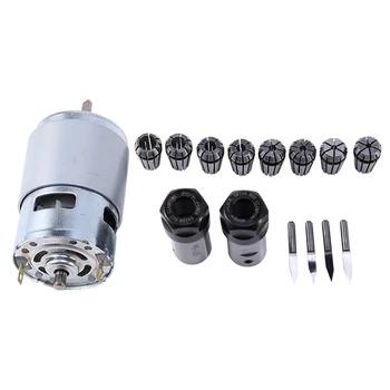 

775 DC Motor 12-36V Ball Bearing Spindle Motor with ER11 Extension Rod Carving Knife for CNC Router Machine 1610/ 2417