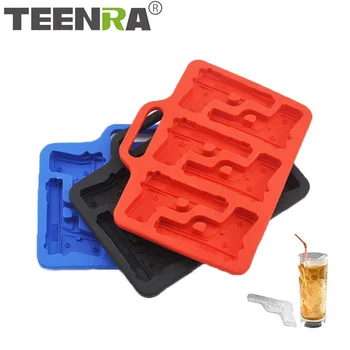 

TEENRA Pistol Shape Ice Cube Mold Silicone Ice Maker Chocolate Mold Gun Ice Cube Tray Mould Kitchen Bar Party Tools