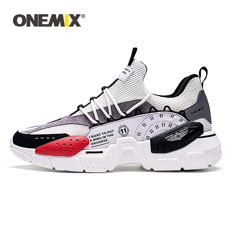 ONEMIX Unisex Sneakers New Technology Style Leather Damping Comfortable Winter Men Sports Running Shoes Tennis Dad Shoes