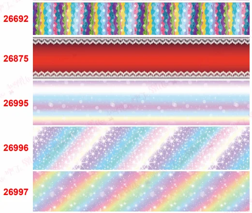 

16mm-75mm Colorful Dream Series Graffiti Printing Grosgrain/Enemy Ribbon DIY Christmas Party Bow Decoration 50 Yards/Volume