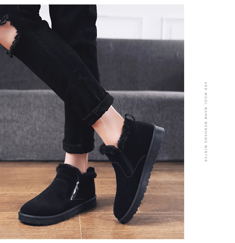 men women winter warm work boots with plush fur casual lightweight ankle boots waterproof anti-skid outdoor sneakers sports shoes couple unisex plus size shoes (21)