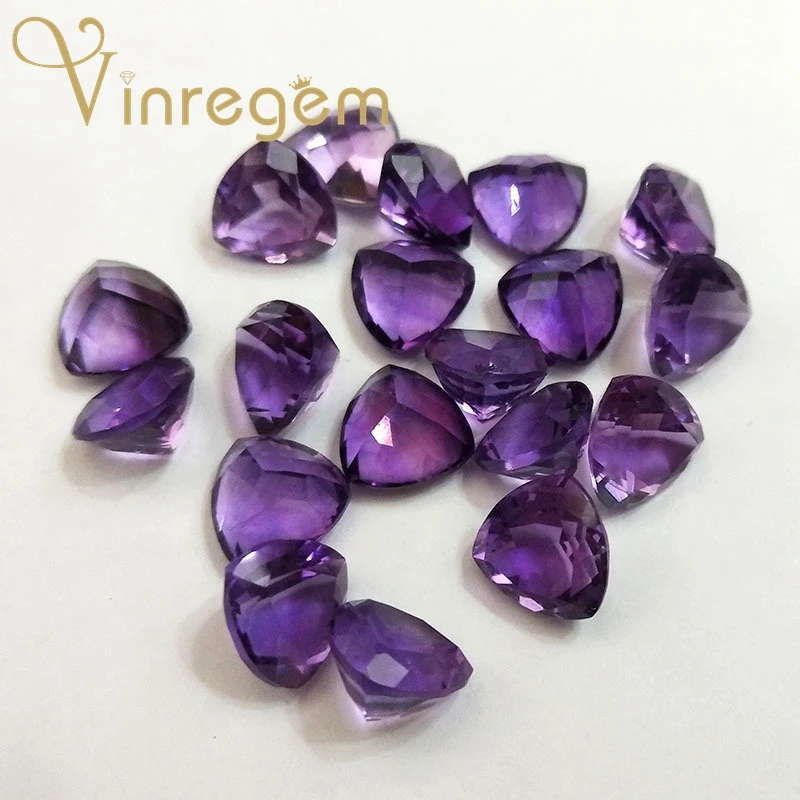 

Vinregem AAAAA Top Quality Natural Cushion Cut 8*8MM Amethyst Loose Gemstone DIY Stones Fine Jewelry Wholesale Lots Bulk