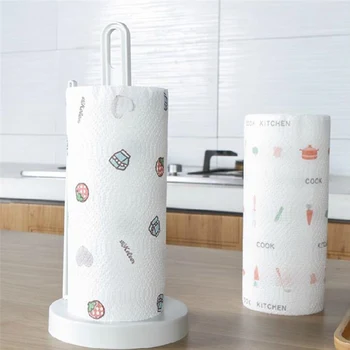

80PCS Disposable Cleaning Rag Paper Kitchen Oil Blotting Paper Hand Towel Carton Elk Printed Absorbent Dishcloth Dish Towels