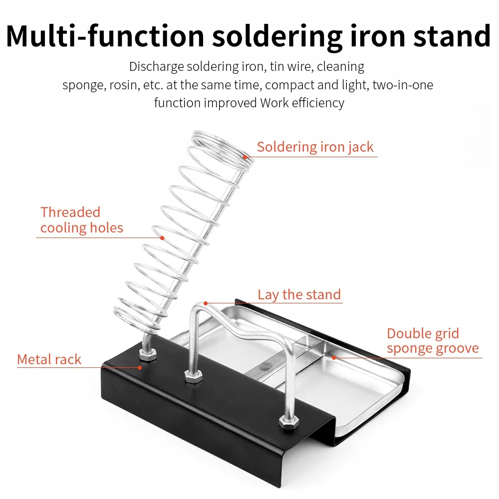 LUXAINZI Electric Soldering Iron Stand Metal Support Station High Temperature Resistance Soldering Iron Frame with Solder Sponge beehive tool bags