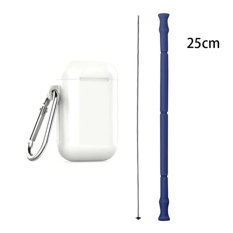 Collapsible Silicone Straw Reusable Folding Drinking Straw With Carrying Case And Cleaning Brush For Travel Home Office Drinks - Цвет: L4