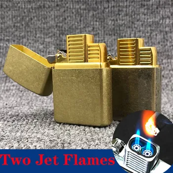 

original zorro kerosene lighter strong fire. two blue jet flame. bronze/old silver/original copper cigarettes lighter smoking gi