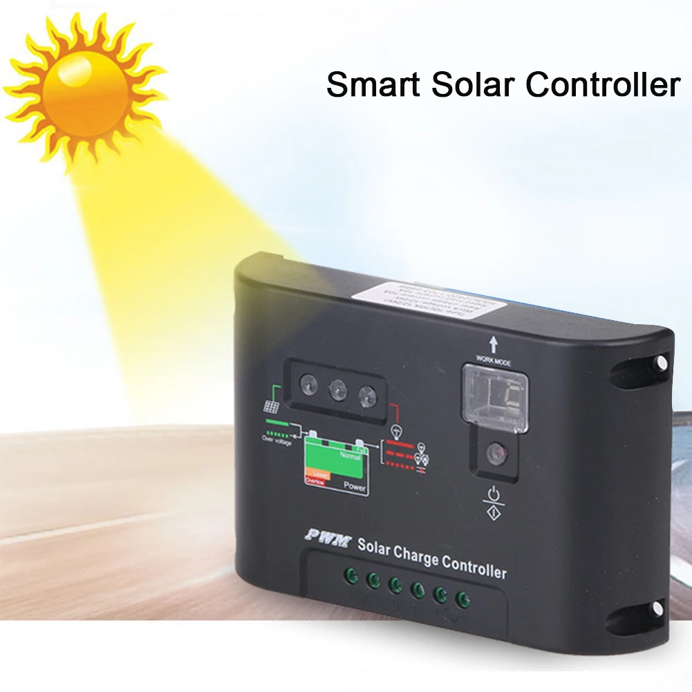 

12V 24V Practical Panel Regulator PWM Solar Charge Controller Durable Battery Stable Home Universal Portable 10A 20A 30A