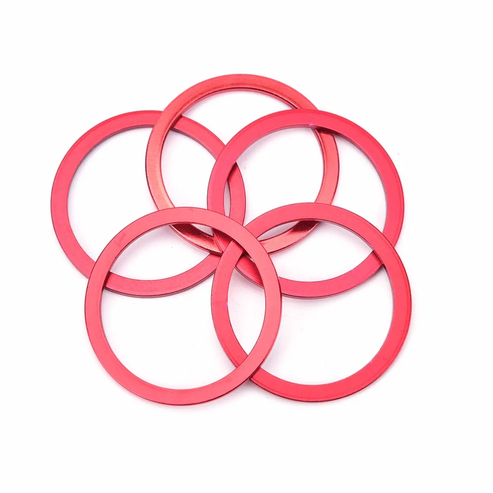 5pcs New mountain bike flywheel gasket bottom bracket center axis mountain bike aluminum alloy bicycle wheel hub gasket 2mm