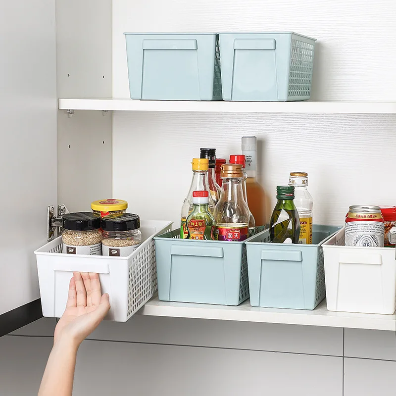 

Solid Cut-out Plastic Storage Basket Simple Home Accessories for Snack and Scattered Items Storage Boxes High Capacity