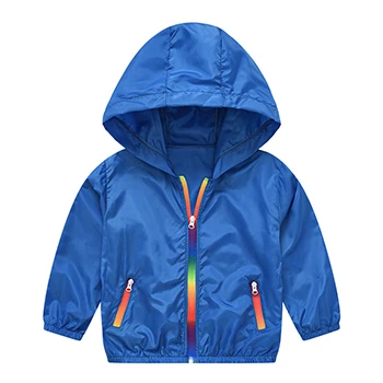 Jaqueta Infantil Com Capuz Arco-Íris FABRST - Impermeável Para Outono E Inverno | Meninos E Meninas