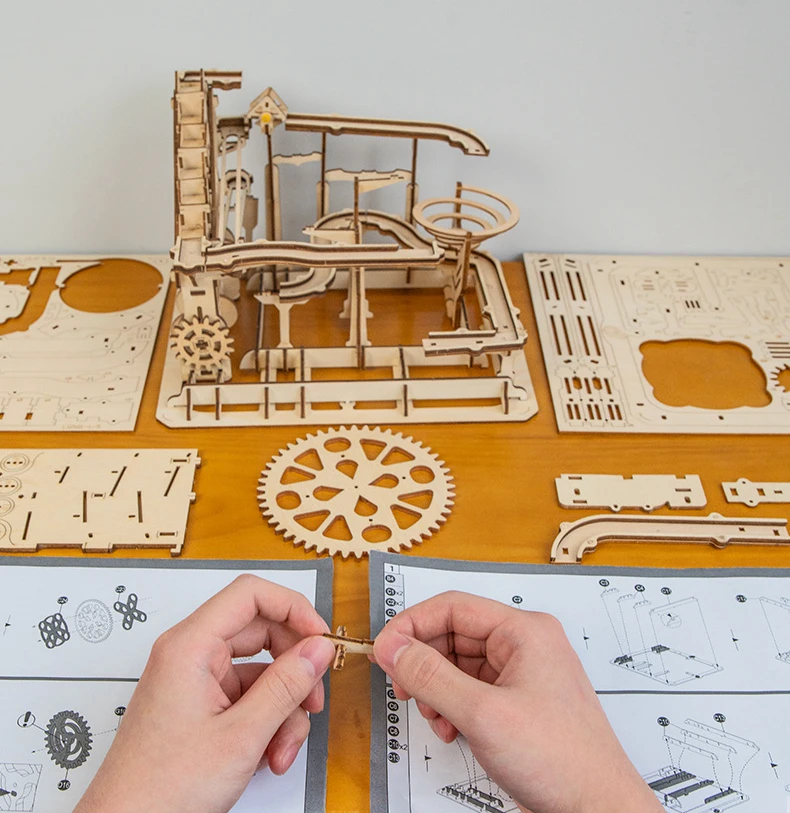 Креативный 3D своими руками Деревянный конструктор Механическая Шестерня приводная модель игрушки сборка парового стержня строительные серии модельные наборы детские игрушки для мальчиков
