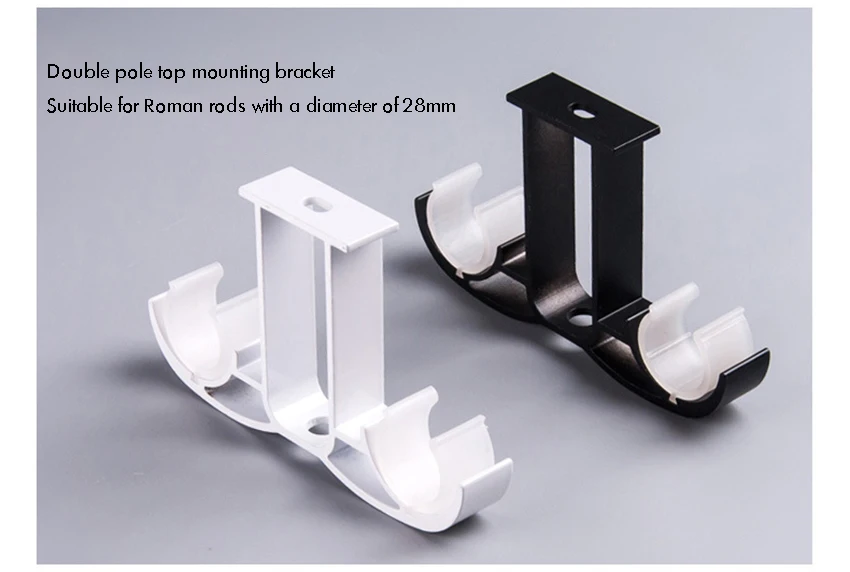 Description Picture 5 of itemCurtain Rod Ceiling-Mount Bracket for 28mm Rod,Aluminum Alloy Double Curtain Rod Bracket Holder,Matt Black /White Finish rideaux