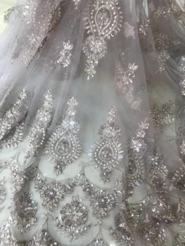 

African Tulle Lace Fabric JIANXI.C-328810 for bridal dress african French Lace Fabric best quality with heavy beads
