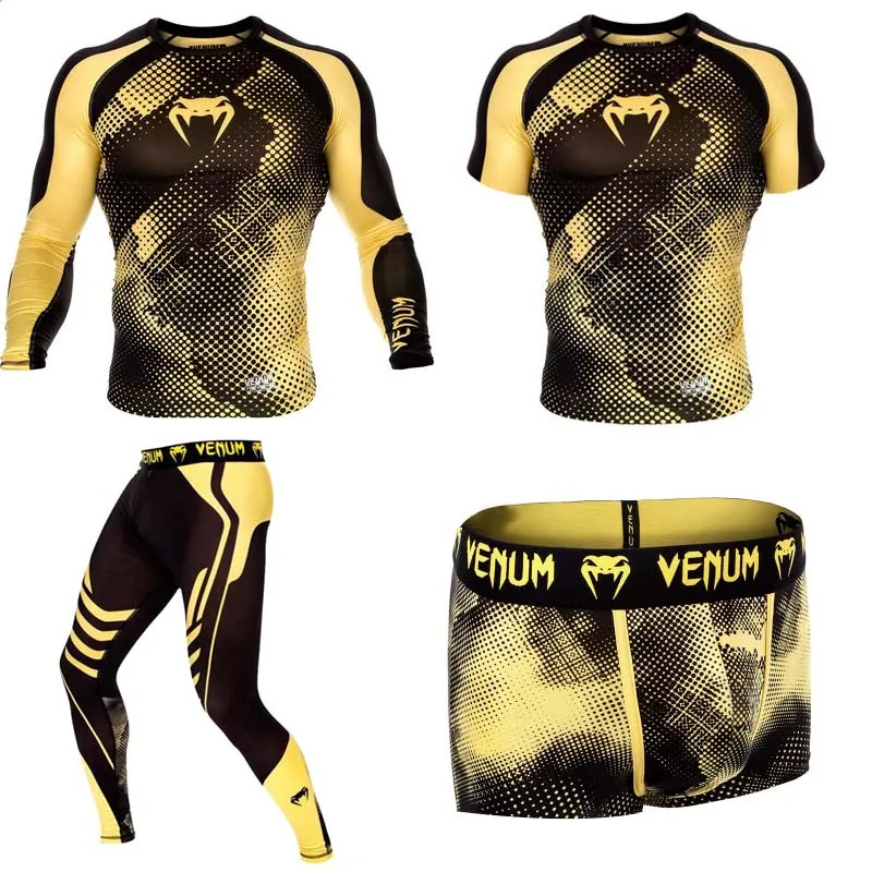 

MMA Rashguard Jiu Jitsu T shirts Men Boxing Jerseys Set BJJ KickBoxing Muay Thai Shorts Long Sleeve Pants Sportsuit 2 Sets