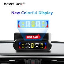 Monitoring-System 4-Sensors TPMS Display Tire-Pressure-Temperature-Alarm Solar-Charging