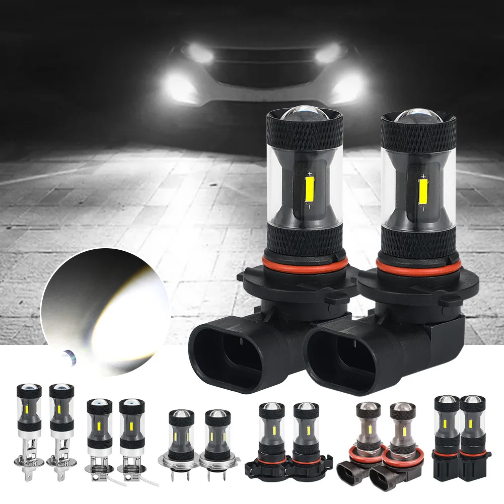 H11 Car CSP LED Fog Light 2pcs 1800Lm 9005 H8 H1 H3 H7 9006 HB4 HB3 Auto Bulbs 6000K 12V 24V 360 Degree Lamp | Автомобили и