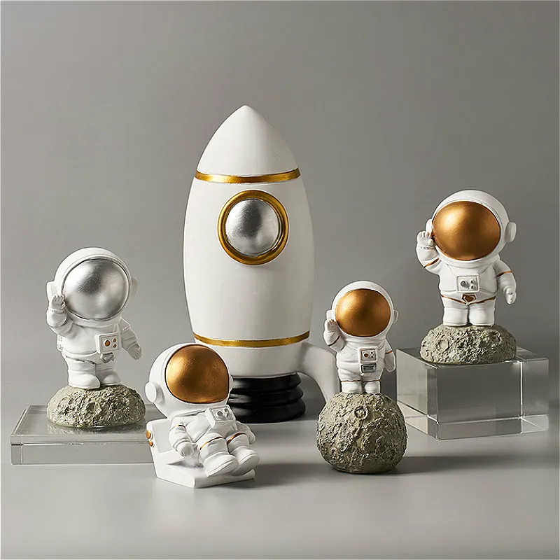 Astronaut Spaceman Model Sculpture Rocket Plane Cosmonaut Figures Space Man Office Decor Bookcase Ornament Home Decoration Gifts | Дом и сад
