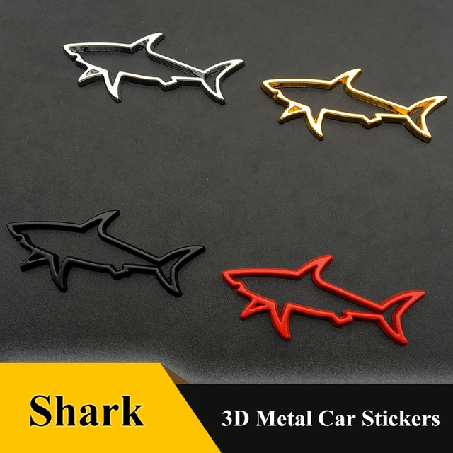 Insigne de logo de requin de poisson creux en métal 3D, emblème de style de  voiture, décalcomanie de queue de moto, accessoires automobiles, 1PC -  AliExpress