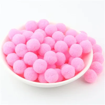 02 dark pink Пушистый мини большой помпон Мягкие плюшевые помпоны pompy 10 мм 15 мм 20 мм 25 мм Шары помпоны Pompones Manualidades DIY ремесло 100 шт - Цвет: 02 dark pink