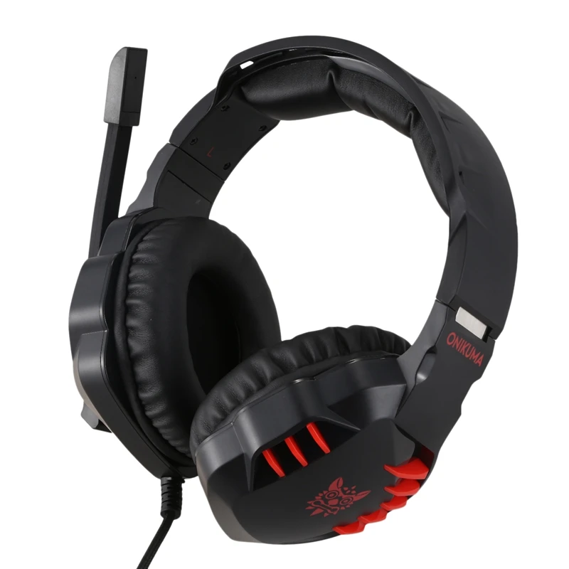ABKT-ONIKUMA K17 PS4 динамическая игровая гарнитура шлем Проводные ПК стерео наушники с шумоподавлением с микрофоном светодиодный звук