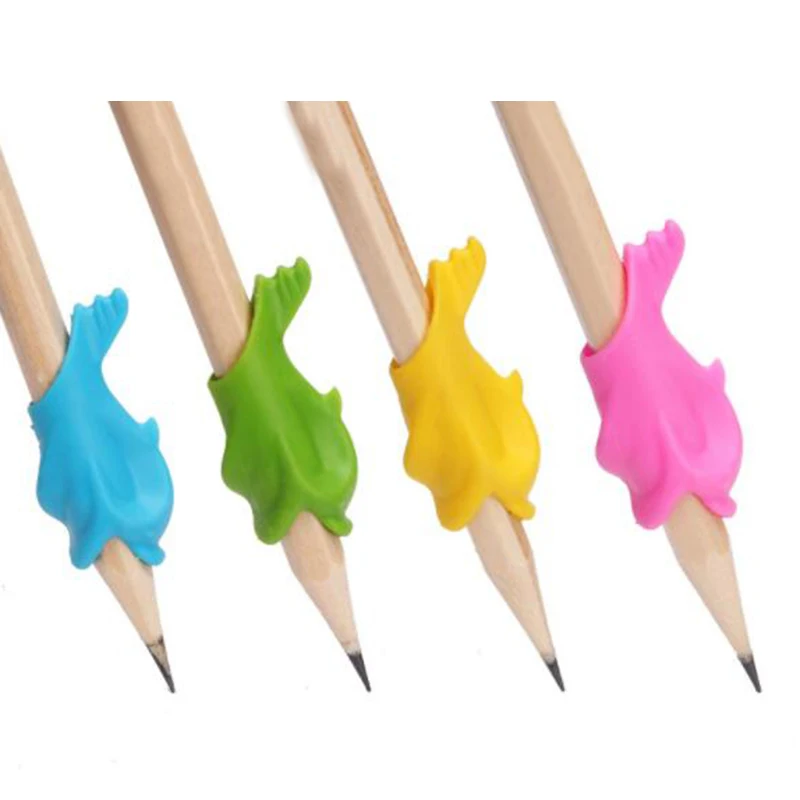 10 шт./компл. рыбка карандаш держатель Детская гелевая ручка держатель с креплением для записи Корректор осанки для Для детей письменные принадлежности разные цвета